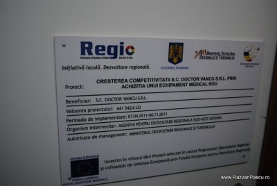 9 craiova Panou Regio al unui proiect cu fonduri europene pentru echipament medical