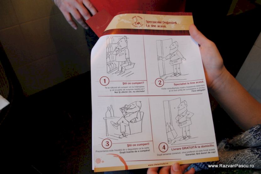 Mâini ținând o broșură cu patru ilustrații și instrucțiuni numerotate.