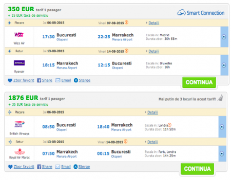 Bucuresti - Marrakech - Vola