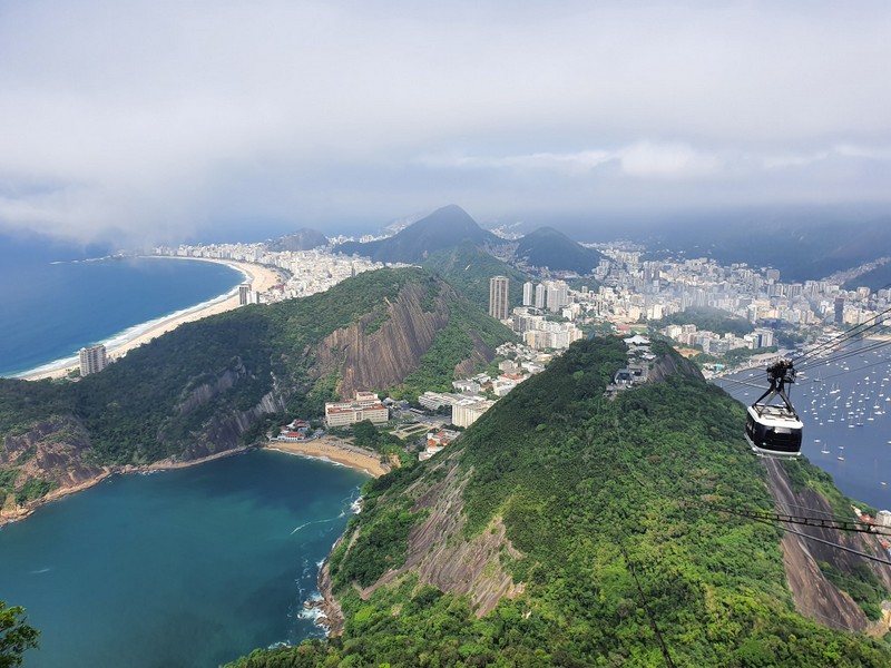 Panoramă cu golfuri și dealuri din Rio de Janeiro