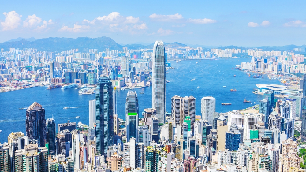 Panorama Hong Kongului, cu portul și zgârie-norii